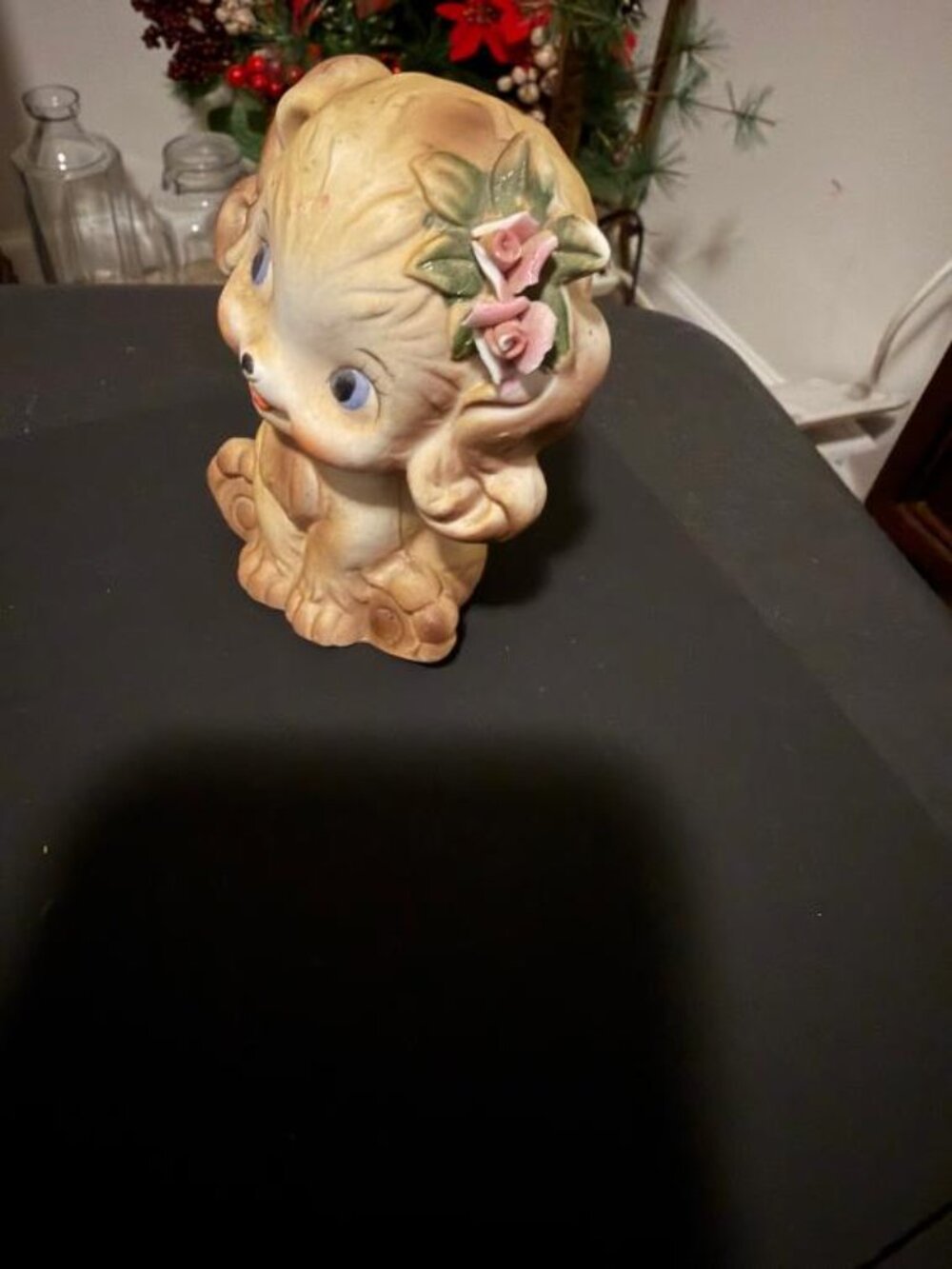 Vintage MCM Ceramic Kitsch Big Eyed Puppy Dog Made in Japan
